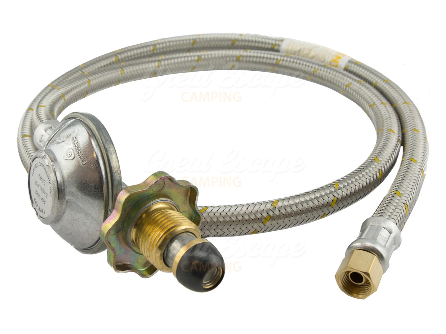 Companion Gas Hose And Regulator 1/4BSPF 1.2m Long 1 Companion Gas Hose And Regulator 1/4BSPF 1.2m Long