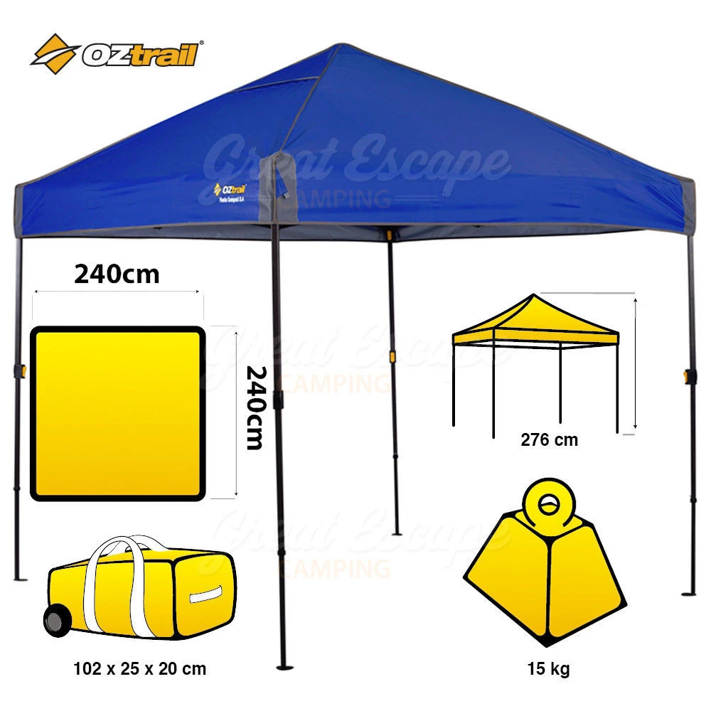 OZtrail Compact 2.4 Gazebo Blue 2 OZtrail Compact 2.4 Gazebo Blue - Image 2