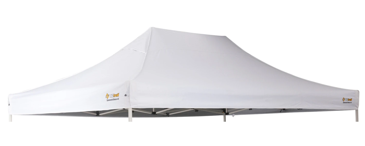 OZtrail Commercial Deluxe Gazebo Canopy 4.5 White 1 OZtrail Commercial Deluxe Gazebo Canopy 4.5 White